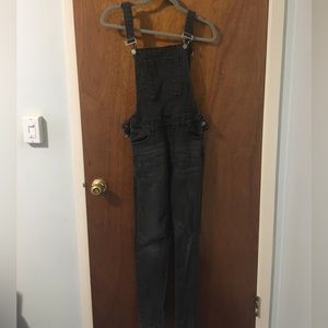 Pocket Front Bleach Wash Denim Overall